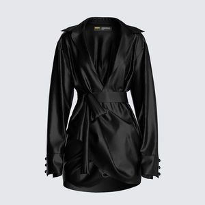 Remi Black Wrap Shirt Dress